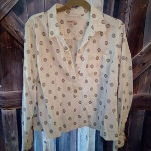 Merona shirt Western half button up long sleeve white large